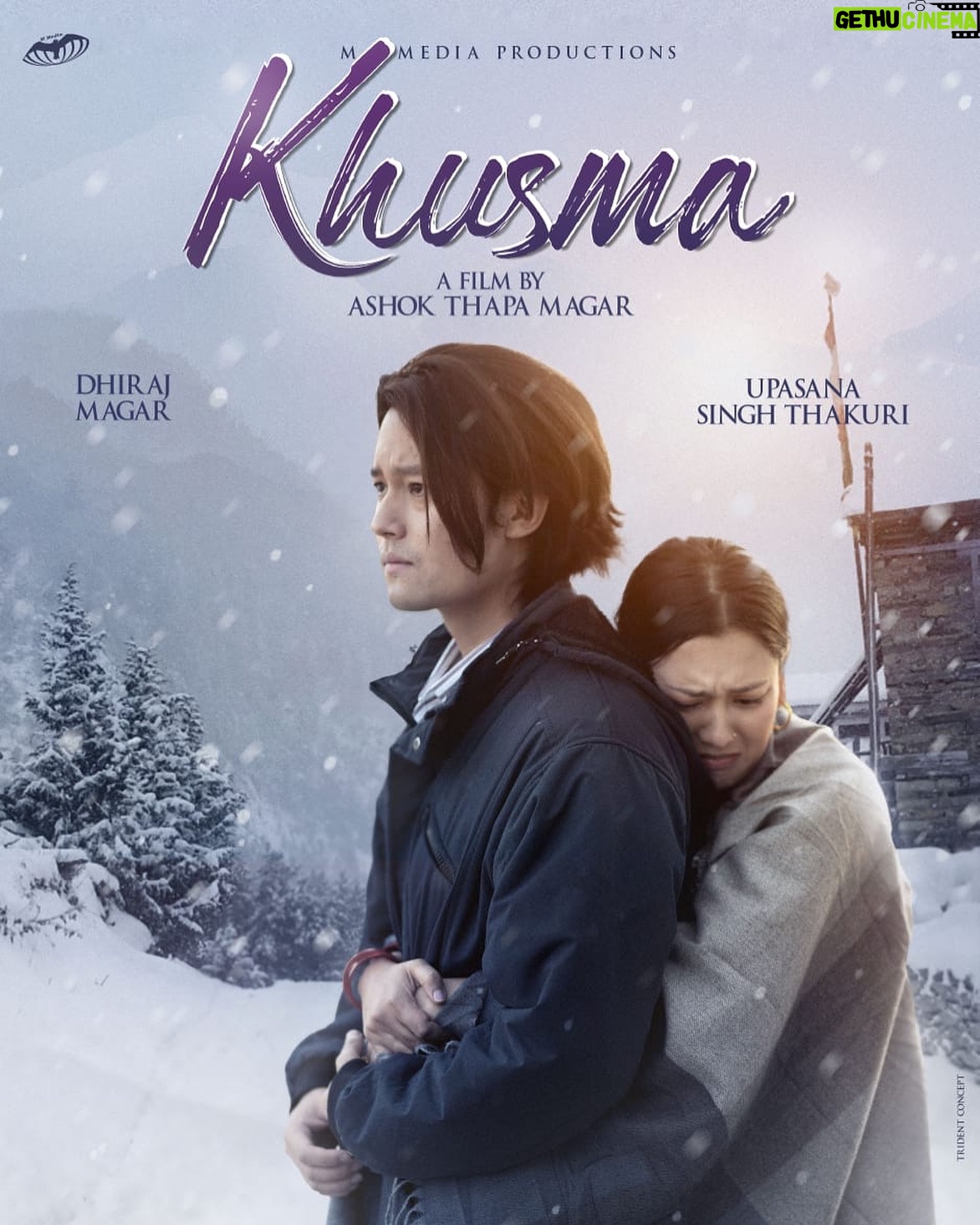 Upasana Singh Thakuri Instagram - KHUSMA 🎬🤍🧿 “Love blooms amid chaos—a tale of passion, resilience, and sacrifice”. Embarking on a cinematic journey that mirrors the heartbeat of society—a film close to my heart, seeking to ignite change and inspire conversations that matter. Thrilled to be part of a project that explores the power of love in the most challenging times. Shot by @keshab.photography Poster & Publicity Design: @royalistics @tridentconcept