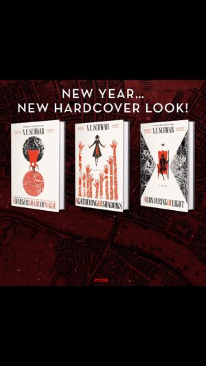 V. E. Schwab Instagram - New year, new hardcover look! We are so thrilled that the Shades of Magic hardcovers from @veschwab are hitting shelves with fresh packaging, from @torbooks 😍

Add them to your shelves this summer and pick up the original white hardcovers while supplies last!

Cover 🎨: @unusualco
.
.
LINK IN BIO.

#torbooks #bookish #bookstagram #bookstagrammer #igreads #SFF #TBR #currentlyreading #adarkershadeofmagic #aconjuringoflight #agatheringofshadows #veschwab #victoriaschwab #shadesofmagic #shadesofmagicseries #booktok