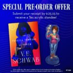 V. E. Schwab Instagram - Heads up, buttercups! The US preorder campaign is here! Submit your receipt to receive an acrylic standee of Tes and her dead owl, Vares, for your bookshelf! Art done by the wonderful @nicole.deal.art Link with details in the bio ;)