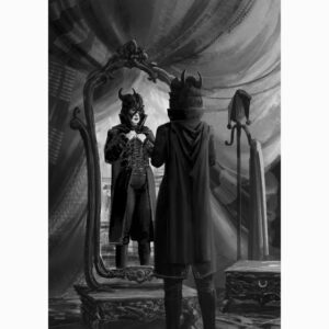 V. E. Schwab Instagram - “Kell wore a very peculiar coat.”

So excited to share the cover of the @wraithmarked  deluxe illustrated edition of ADSOM, designed by the incomparable @rovinacai. And more interior illustrations by the amazing @ortizfreelance . Kickstarter coming this Tuesday! Sign up to be first in line. Link in my bio ;)