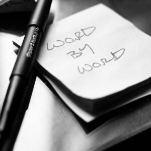 V. E. Schwab Instagram - A note to self as I make my way through line edits on one novel, outline on another, and first draft on a third. No matter how long the story gets, it gets there the same way: word by word. 
.
.
.
#notetoself #writersofinstagram #dailymotivation #fridayvibes