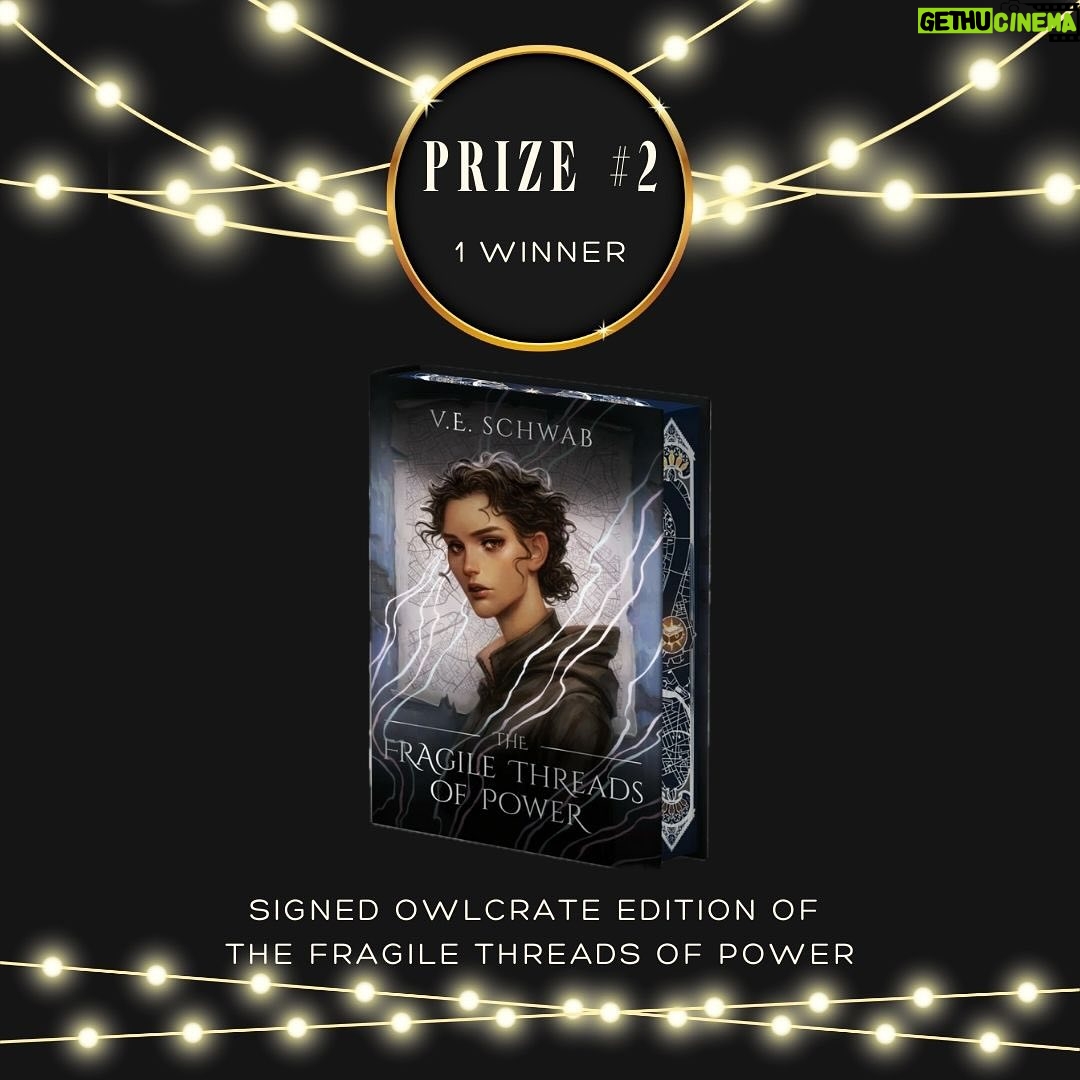 V. E. Schwab - 25.5K Likes - GIVEAWAY CLOSED! ALL WINNERS HAVE BEEN MESSAGED :) Heads up, Buttercups! It’s time for a big holiday giveaway! I couldn’t decide on just one prize, so I chose them all. Enter to win 1 of 4 different prizes. There will be 9 winners total!
Prize #1- (2 winners) A complete signed Shades of Magic Trilogy The Fragile Threads of Power (US edition)
Prize #2- (1 winner) A signed Owlcrate edition of The Fragile Threads of Power (why is it so pretty?)
Prize #3- (1 winner) A signed Forbidden Planet edition of The Fragile Threads of power (so many special details!)
Prize #4- (5 winners) A perfect duo of a lenticular bookmark signed bookplate with my new sigil!
All you have to do to enter is:
⭐️ Like this post
⭐️ Follow this account (@veschwab)
⭐️ Tag a bookish friend in the comments and tell me which prize is your first pick (no promises)
⭐️ Share this post in your stories for an extra entry!
Giveaway ends Dec 24th at 11:59 EST. Open internationally!