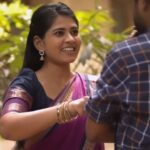 VJ Deepika Lakshmanapandi Instagram - Ellarukum Happy valentine's day 💕💕💕 Kaadhal poyin saathalaa Innoru kaadhal illaiyaa Thaavani ponaal salwaar ullathadaa Love pannudaa mavanae… Love pannudaa…. 😁 😁 💕 @saravanavickram @vj_deepika_ Dop @gokul_krishnan_1010 Outfit @be_unique_boutique_ #vjdeepika #saravanavickram #kuttymovie #kutty