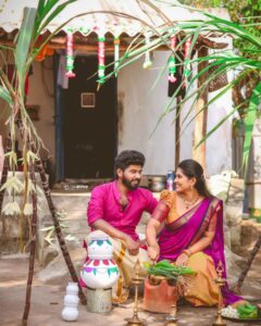 VJ Deepika Lakshmanapandi Instagram - Happy Pongal 💕 Makeover @moon_li8_makeoverartistry Videography @colorgram.photography Costume @be_unique_boutique_ Jewellery @adyarfathimacollections #pongalcelebration #pongalshoot #pongal #traditionalwear #photoshoot #village #villagepongal #villagelife