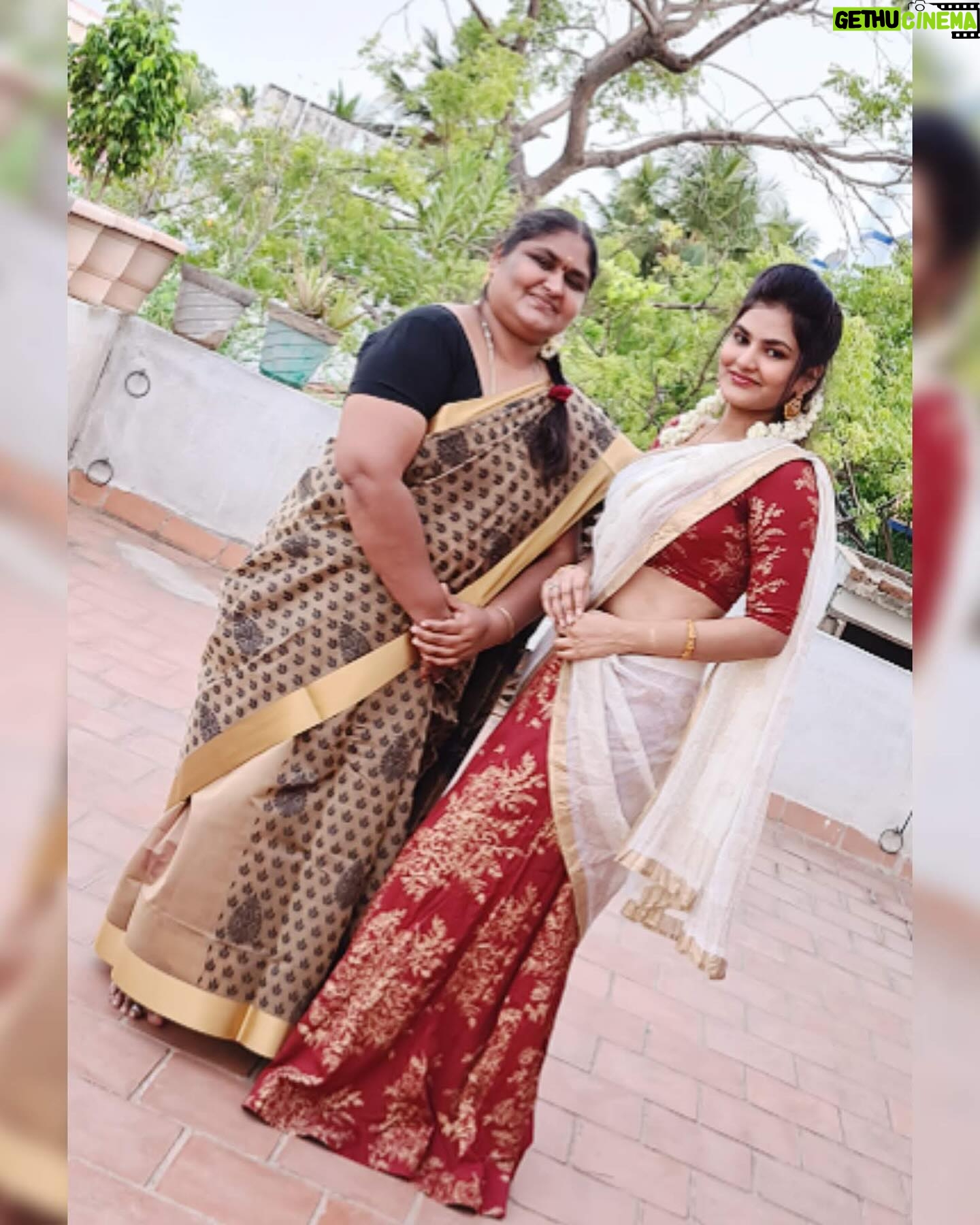 VJ Ezhilarasi Instagram - Happy birthday Amma❤️✨ My mommy has become updated , so she was scolding me to my villain (tambi) that I didn’t post any status itseems😂 aathi elaa mommies yum update aagitaanga pa😅 So this is for her🥰 Actually we both use to be like maamiyar marumugal only😂 but dhanush sir sohna maari - yaaruku daan sir amma nah pidikaadhu..!? I love her cuz wen I was a baby she was a baby too, she got married wen she was 14 years and avangaluku 15 years aaguradhukulla I was born🥲 baby kita toy kodukura maari , I was born as her toy, age difference eh enna nu theriyaadhu but I was always away from her from my 7th grade, to be honest it was after my tambi and elaa veetulayum iruka maari few situations made me to misunderstand the situation , And of course elaa siblings kulla yum iruka maari at first I hated my tambi but IPO he is my kozhandah ♥️ And coming back about my amma Though I didn’t share much of my life with her, I love her soo much , I think this is enough for IG , So naan enna solla varen nah, if u love someone be loud and express it, ulla matum irundha yaaraalayum “eyetex mai or boodha kannadi ” vechi lam kandu pidika mudiyaadhu.. So spread love and stay happy everyone♥️ Once again happy bday to my maamiyar amma❤️✨
