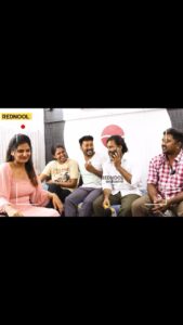 VJ Ezhilarasi Instagram - When Bloopers yae , oru interview eh maaruna moment😂 it was fun with these ppl😂