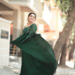 VJ Kalyani Instagram - My Way of turning on the 'Green Flags' 😂 ... Wearing: @designed_by_sindhu Makeup & hair: @aarthibridalmakeover 📸: @eyeclickzstudio ... #greenflag #green #traditional #eventlook #vjkalyani🎤