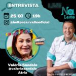 Valéria Sandalo Instagram - Finalmente me rendi à onda de lives! Neste sábado, dia 25, às 19 horas, vou estar ao vivo, live, carne, osso, quilos, gênio forte e tudo mais no programa Na Lente, do querido @heltoncarvalhooficial . Quem vai ver põe o dedo aaaqui 🖐! Boraaaaaa!!!!!