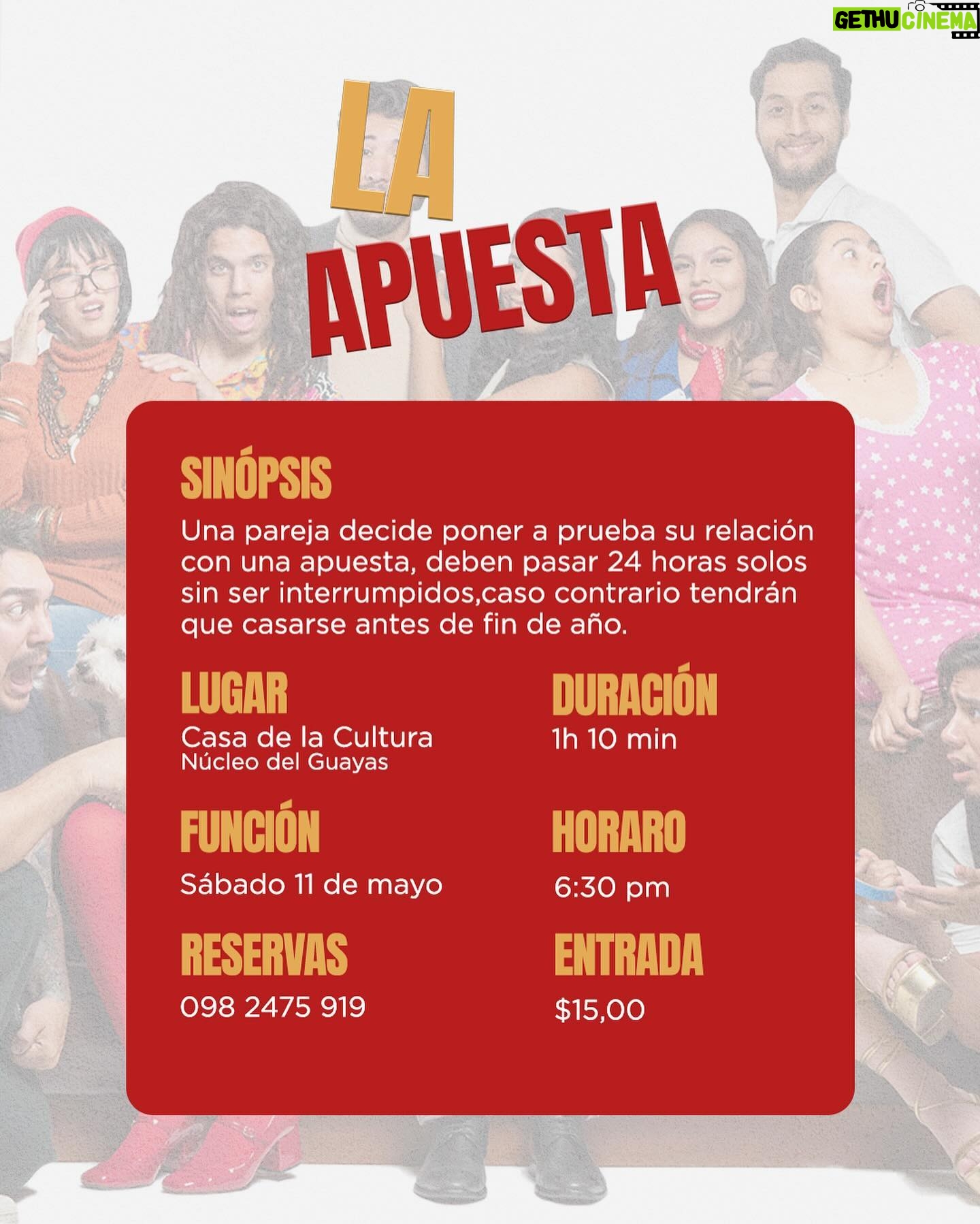 Valentina de Abreu Instagram - Este fin de semana se viene algo divertido 🤩 un gran plan para invitar a tu pareja, a tus amigos o a TU MAMÁ 🎭 -> Una pareja (@valentinadeabreu & @ironj4 ) decide poner a prueba su relación con una apuesta 🤔😏, deben pasar 24 horas solos sin ser interrumpidos🤯, caso contrario tendrán que casarse antes de fin de año 💒 👩🏼🤝👨🏻👩🏼❤️👨🏻. ¿Quién ganará esta apuesta?. Dirección: @widdywonka Producción: @ariannamejiag Asistencia: @james_cruzt Teatro: @cceguayas 🗓️SÁBADO 11 ⏰ 18h30 Reserva tus entradas🎟️ escríbenos por interno o escribe al 0982475919. Menciona a dos amigos💫 (a quién te gustaría que te invite y/o con quien te gustaría ir ???😎) 👀 ->
