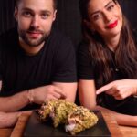 Valentine Thomas Instagram - This crunchy bluefin tuna tacos was fire 🔥 We dipped the Nori sheet in tempura and crushed wasabi peas and fried it. Filled with charred maple-soy bluefin tuna and topped with a spicy mayo 😍 Eminem - Killer (Remix) ft. Jack Harlow, Cordae