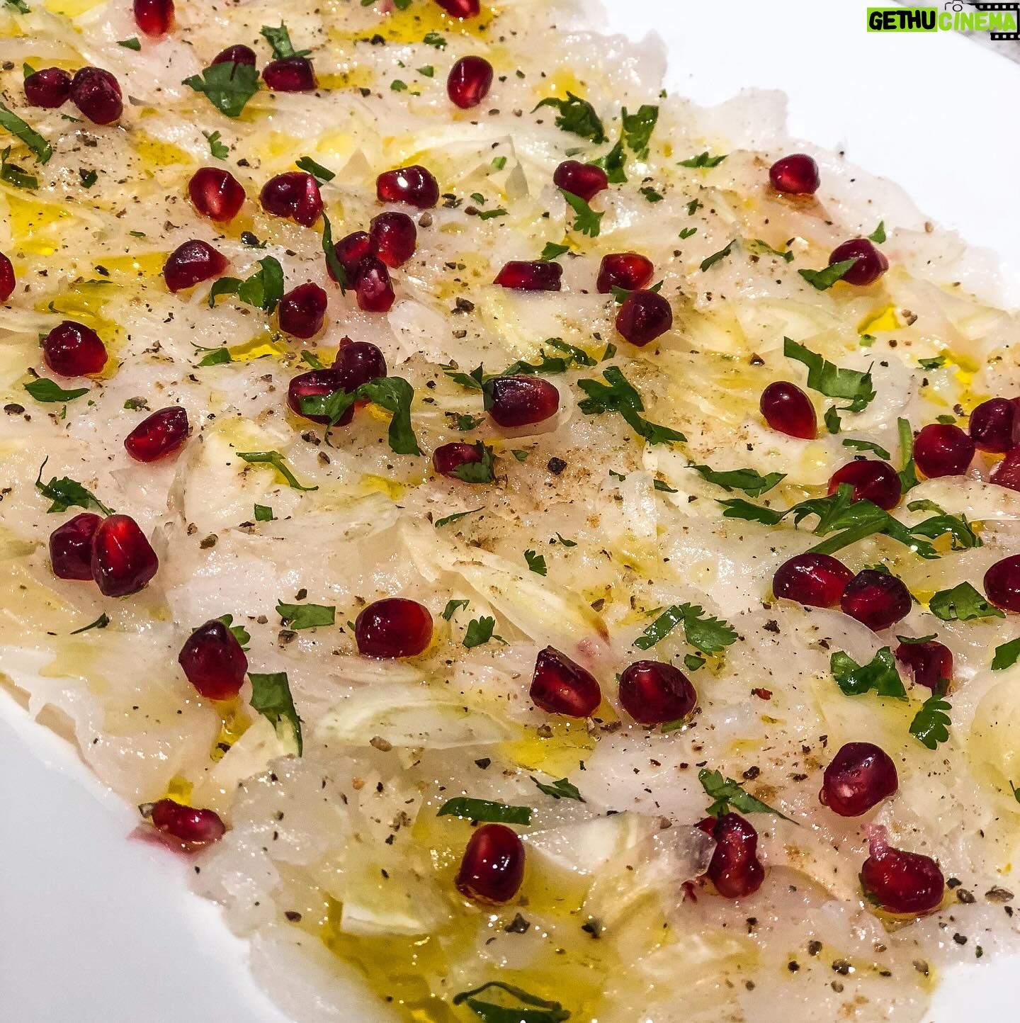 Valentine Thomas Instagram - Food 😍 1- happy place 2- oysters on the grill 3- amberjack crudo, pomegranate, fennel 4- grilled oysters, Asian mignonnette, my dirty fingers 5- hasselback potatoes, anchovy cream 6- Cured gag grouper, smoked crème fraîche, capers 7- Turkish eggs 8- Butter clams 9- scallops carpaccio, cayenne, honeydew, ginger
