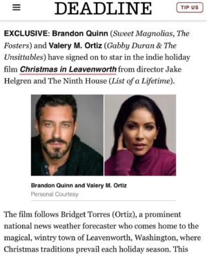 Valery M. Ortiz Instagram - Ya’ll!!!!!! It had always been a dream of mine to star in a Christmas RomCom and @jakehelgren & @autumnfederici made that come true for me last December! Filming in Leavenworth, WA on top of that was just - magical! So excited to see it 🤗
.
.
.
.
.
.
.
.
#Timing #dreamscometrue #romcom #christmasmovie #leavenworthwashington
