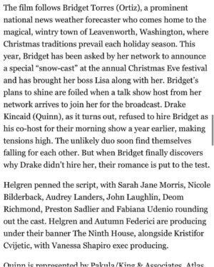 Valery M. Ortiz Instagram - Ya’ll!!!!!! It had always been a dream of mine to star in a Christmas RomCom and @jakehelgren & @autumnfederici made that come true for me last December! Filming in Leavenworth, WA on top of that was just - magical! So excited to see it 🤗
.
.
.
.
.
.
.
.
#Timing #dreamscometrue #romcom #christmasmovie #leavenworthwashington