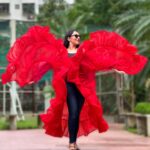 Vandana Lalwani Instagram - Spread your wings🪽 . . . Shrug @wabisabistyl ❤️ #photography #ootd #shrug #angel #pinkandred #style #fashion #trendyoutfits #vandanalalwani