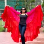 Vandana Lalwani Instagram - Spread your wings🪽 . . . Shrug @wabisabistyl ❤️ #photography #ootd #shrug #angel #pinkandred #style #fashion #trendyoutfits #vandanalalwani