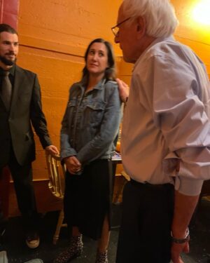 Vanessa Carlton Instagram - Skye and I meeting the venerable @berniesanders at the @columbustheatre rally for @aaronregunberg.  We played a few songs and got to watch the incredible @flyingwithsara speech (I was in tears!), @leonelafelixri, Aaron and, of course, Bernie (who delivered the truth as he always does). I’m so inspired!