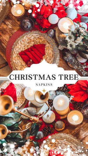 Vanessa Evigan Instagram - Looking for a fun way to spruce up your holiday table!? These Christmas Tree napkins are so fun and add so much to a holiday table. Use them for name placements or to add a pop of fun and  dimension to any place setting. Check back in my stories for a slower tutorial on how to make the napkins if this video is too fast! Like & save this to make your own!!
TIP: be sure to use a large “stiffer” napkin like the one I’m using from @potterybarn . It will make your life so much easier! Smaller flimsy napkins will not work on this tree folding!

#holidaynapkins #holidaytable #christmastablesetting