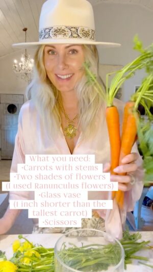 Vanessa Evigan Instagram - I’m on a roll with my Easter arrangements! Think I’m finally coming out of a two year funk & getting my creativity back! Anyone relate?? 😭 my kids LOVE this one so much. Birdie of course grabbed a carrot and started to eat it! Creating fun traditions that my kids will (hopefully) always want to do with me! They assisted in another floral arrangement I’ll be showing you soon!