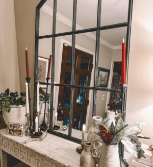 Vanessa Evigan Instagram - You know you’re getting old when you get the mirror of your dreams for Christmas and want to cry happy tears every time you walk past it. Mirror is from my favorite store in TN Moss and Embers. Also, this whole entry look inspired by @mossandemberstn