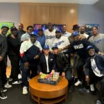 Vanessa Bell Calloway Instagram – Thanks to our good friends @magicjohnson @thecookiej we enjoyed #jackierobinson Day with @dodgers This is always a fun evening with the Johnsons and many of our friends! 💙💙💙