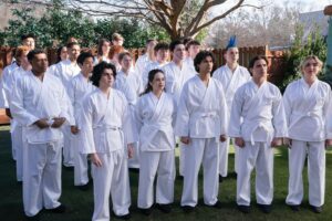 Vanessa Rubio Instagram - To all the karate babies waiting for Season 6! 🩵 @cobrakaiseries @curtyphotog @netflix