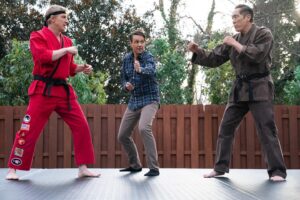 Vanessa Rubio Instagram - To all the karate babies waiting for Season 6! 🩵 @cobrakaiseries @curtyphotog @netflix