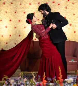 Vasanthi Krishnan Instagram - I may not be your first love
but I want to be your last 

Finally , l’ ve got the best man ❤️🧿

.
.
.
.
Photography @candid_shoooter_ 📸📸📸

Red dress designed @naa_maguva ❤️

Hairstylist @hairstylistsaii ✨

Jewellery @emmadi_silver_jewellery_hyd ❤️

#vk#pk 

#instragram #vasanthikrishnan #vk #ᴘᴀᴡᴀɴᴋᴀʟʏᴀɴ #pk #pawankalyanfans #partynight #bigboss #telugu #couplegoals #cutone #instagood #bbjodi #superjodi