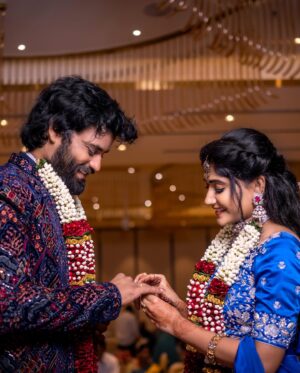 Vasanthi Krishnan Instagram - He stole my heart,💙💙
 SO
I’m stealing his last name ❤️❤️

❤️GOT ENGAGED ❤️
 07-12-2023
 ♾️❤️
 HAPPY LIFE 

Photography @candid_shoooter_ 
Desginer @mounikas_couture 👗👰‍♀️❤️
MUA @hemasureshmakeupartist_tpt 💄
 @mr.hair_neighbour 
Jewellery @emmadi_silver_jewellery 💎

#instgram #engagedlife #happylife❤️ #lovedones❤️ #lifelessons #bigbosstelugu #cutemoments♥️ #lovedit❤️ #familytime #mylove #iloveyou #pawankalyan ❤️❤️
