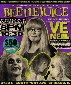 Ve Neill Instagram - TONIGHT!!!
🪲🧃
#BeetleJuice #VeNeill #MusicBoxTheatre #Chicago #ChiTown #TheHorrorHouse