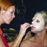 Ve Neill Instagram – Here’s a throwback picture of me putting makeup on Kim Milford on the set of 1978 Sci-fi film Laserblast! 

@therealve
@legendsmakeupacademy 
@frendsbeauty 
@vesfavoritebrushes
•
•
#veneill #legendsmakeup #prosthetics #specialmakeupfx #sfxmakeup #sfxmakeupclasses #makeup #horrormakeup #character #filmeducation #film #specialmakeupeffects #film #mua #fxmakeup #sfx #fxschool #television #frendsbeauty