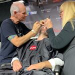 Ve Neill Instagram - Thank you @ppipremiereproducts for hosting Steve La Porte and I this Friday night at Son of Monsterpalooza to recreate my famous Michael Keaton Beetlejuice makeup! Thank you @fanboybrandon for sitting still the entire process and @officialherohair for making the wig! Hope to see everyone the rest of the weekend! #beetlejuice #michaelkeaton #timburton #winonaryder #fxmakeup #fxmakeupartist #makeuptutorial #makeup #mua #veneill