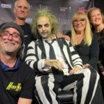Ve Neill Instagram - Thank you @ppipremiereproducts for hosting Steve La Porte and I this Friday night at Son of Monsterpalooza to recreate my famous Michael Keaton Beetlejuice makeup! Thank you @fanboybrandon for sitting still the entire process and @officialherohair for making the wig! Hope to see everyone the rest of the weekend! #beetlejuice #michaelkeaton #timburton #winonaryder #fxmakeup #fxmakeupartist #makeuptutorial #makeup #mua #veneill