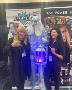 Ve Neill Instagram - Congratulations to LMA graduate @victorian.b for her 1st place award-winning makeup for the Character/Prosthetics competition at IMATS LA 2024 in the Victorian Ghost theme! Her fantastic creation was brought to life by the singular talent of actor @kevinkeppy . Congratulations to the other contestants as well! What a wonderful job everyone did 😊 Thank you to DYAD Make-up & FX Studio for providing the appliances for the contestants and a special thanks to @michaelkeyreal for hosting another amazing show this year!

@legendsmakeupacademy 
#IMATSLA2024 #Makeupartistmagazine #IMATS #makeupartist #prosthetics #specialmakeupfx #veneill #makeupeducation #makeupschool #hollywoodmakeup