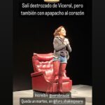 Verónica Bravo Instagram – Se acabó #visceral el lugar de mayor miedo, vulnerabilidad y gloria que conozco. El teatro me constituye y me rompe. Gracias @adrian_f_vazquez por escribir algo tan bonito, @carlospatrickcasanova por nunca dejarme sola y a los que fueron, por haber ido. Deseemos fuerte que la historia viva por siempre.