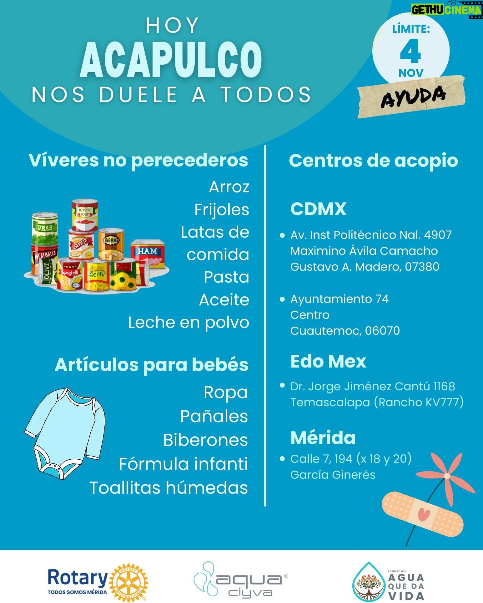 Verónica Macías Instagram - Ayudemos!! Gracias Aquaclyva @aquaclyvaoficial #Acapulco