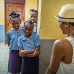 Vicky Jeudy Instagram - Ah! I got you my friend! 😀 You didn't think I spoke Kreyol. I had a blast meeting the students from "Ecole de l'Espoir" aka "The School of Hope" located in Delmas which was established by @jphro I truly enjoyed interacting with the good spirited students and observing the effectiveness of the program. I'm grateful to be here. Haiti is our neighbor, Haiti is my country 😘