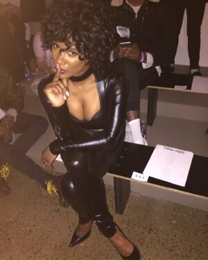 Vicky Jeudy Instagram - A #TB moment at the @theblondsny presentation. #WhitneyHouston or #Catwoman ?  #VickyJeudy