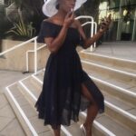 Vicky Jeudy Instagram - Memory Lane : My wide brim #Hat & My favorite #PolkaDot dress. XOXO 💋 #VickyJeudy | #OITNB #JanaeWatson #Fashion #Look