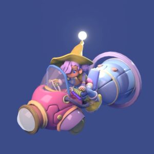 Victoria Ying Instagram - Week 6 Homework for @azuubanana's Blender class! I'm learning so much and it's been a real blast. I started making Witches for this class and I'll probably stick with them. 
.
.
.
.
#blender3d #blenderanimation #3d #mech #scooter #blendersketch #3dart #CG