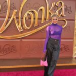 Victoria Baldesarra Instagram – GRWM & Come with me to the @wonkamovie LA Premiere 💜🍫✨🍭🎀 styled in my fav @stylemelanielyne pants! #grwm #wonkamovie