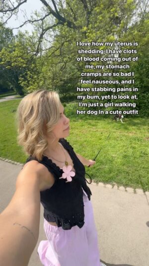 Victoria Spence Instagram - I was going to try to make my wording more PG, but then I remembered that half of the entire population goes through, will go through, or have been through the reality of a period month after month, and we don’t have a choice to just switch off the pains, the aches or the discomfort to make it more polite for ourselves. So of you're a man feeling queesy reading this, be glad I didn't get into period poos😌 #girlhood #periodpositive #ootd