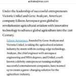 Victoria Unikel Instagram - 📰🛩️ We're excited to announce that Edison Aerospace @edison_aerospace is featured in the Khaleej Times! @khaleejtimes 🎉 Our company is revolutionizing agriculture with our innovative electric aircraft, which replace traditional airplanes used by spray operators. Not only do our planes bring sustainable energy use to the agriculture industry, but we also offer a complete package that includes a mobile Ground Control Station. This allows operators to work all day while staying safe from the daily dangers of the job thanks to the latest technology. The result? A better job done at a lower cost for farmers everywhere. We're thrilled to be the first company in the world to offer this solution and are grateful for the recognition from Khaleej Times. Thank you for your support as we continue to work towards a more sustainable future! 🌱✈️ @geneavakyan @edison_aerospace @vugaenterprises #EdisonAerospace #ElectricAircraft #AgricultureTechnology #GreenEnergy #Innovation #RevolutionizingAgriculture #BetterForFarmers