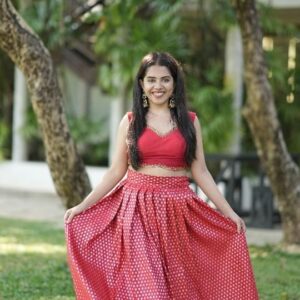 Vidhya Vijayakumar Instagram - @vidhya.vijaykumar unleashing the allure of fiery elegance✨️

 
 
 
 #RedHotFashion #ElegantEnsembles #modelmuse #swayamvarasilks 
 #vidhyavijayakumar 
#vidhyavijay
#karikku #karikkufresh
#karikkufliq #instagood #instagram 
#dulquersalman #dq #dancereels