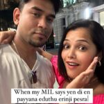Vinitha Jaganathan Instagram - Just for fun🤣🙈 . . . . . . #motherinlaw #mom #fun #funny #lol #parithabangal #love #smile #comedy #tamil #marriage #goals #husbandandwife #tamil #paridhabangal #gopi #sudhakar