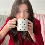 Violet McGraw Instagram - Thank you @katespadeny for this amazing bag and all the holiday treats! Especially these gorgeous polka dot mugs to drink my hot cocoa in all season long!! #tistheseason #gift #grateful #attitudeofgratitude #katespade #katespadeny