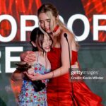 Violet McGraw Instagram - Last night at the @hollywoodcreativealliance #AstraAwards was a dream! Loved getting to spend it with @madeleinemcgraw and @jennadavis So proud of our movie @meetm3gan Thank you @blumhouse @universalpictures @atomicmonster for an experience of a lifetime! Hair: @_douglasjack Makeup: @jennanicoleofficial Stylist: @veronica.graye Fit: Purse @meliebianco Shoes @shopcider Jewels @idyl Dress @georgeshobeika