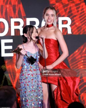 Violet McGraw Instagram - Last night at the @hollywoodcreativealliance #AstraAwards was a dream! Loved getting to spend it with @madeleinemcgraw and @jennadavis
So proud of our movie @meetm3gan Thank you @blumhouse @universalpictures @atomicmonster for an experience of a lifetime! 

Hair: @_douglasjack 
Makeup: @jennanicoleofficial 
Stylist: @veronica.graye 
Fit:
Purse @meliebianco
Shoes @shopcider
Jewels @idyl
Dress @georgeshobeika