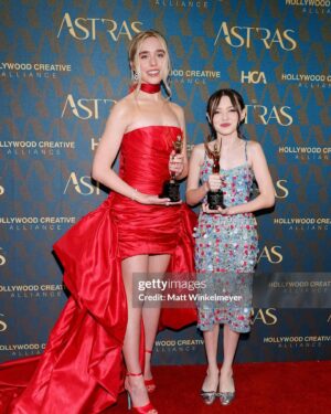 Violet McGraw Instagram - Last night at the @hollywoodcreativealliance #AstraAwards was a dream! Loved getting to spend it with @madeleinemcgraw and @jennadavis
So proud of our movie @meetm3gan Thank you @blumhouse @universalpictures @atomicmonster for an experience of a lifetime! 

Hair: @_douglasjack 
Makeup: @jennanicoleofficial 
Stylist: @veronica.graye 
Fit:
Purse @meliebianco
Shoes @shopcider
Jewels @idyl
Dress @georgeshobeika
