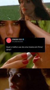 Virginia Cavendish Instagram - Esse post no antigo twitter (atual X) tá bem movimentado e eu fiquei bem feliz com isso. Quem concorda com @zefinh0 @ocinema505? Me conta aqui qual o melhor uso de uma música em filme/série? Ou uma que te marcou muito? Essa combinação, trilha, roteiro e atuação! 🎦📽️🎞️🎥🍿🎬 #lisbelaeoprisioneiro #inaura #virginiacavendish #LisbelaEoPrisioneiro #atriz #actress #espumasaovento #ElzaSoares #CinemaBrasileiro