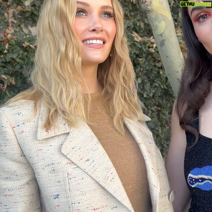 Virginia Gardner Instagram - Amazing press day for ‘Fall’ in theaters now! Go see it!! Obsessed with this outfit by @toryburch Styling : @zadrianandsarah Hair : @josephmhair Makeup : @jennanicoleofficial Shoes @larroude